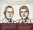 جایزه نوبل اقتصاد سال ۲۰۱۸ به ویلیام نوردهاوس و پل رومر تعلق گرفت